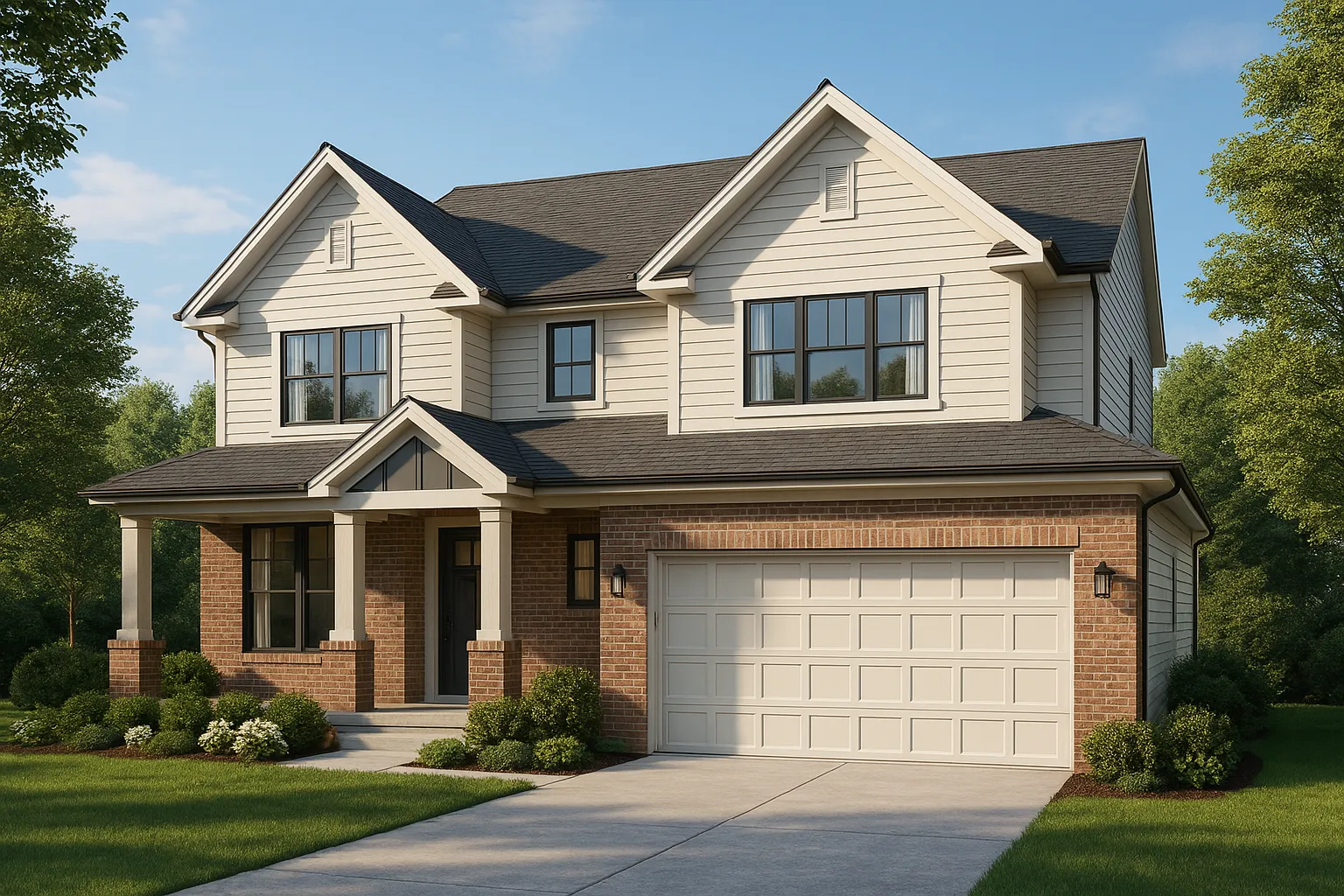 3D exterior rendering of modern home