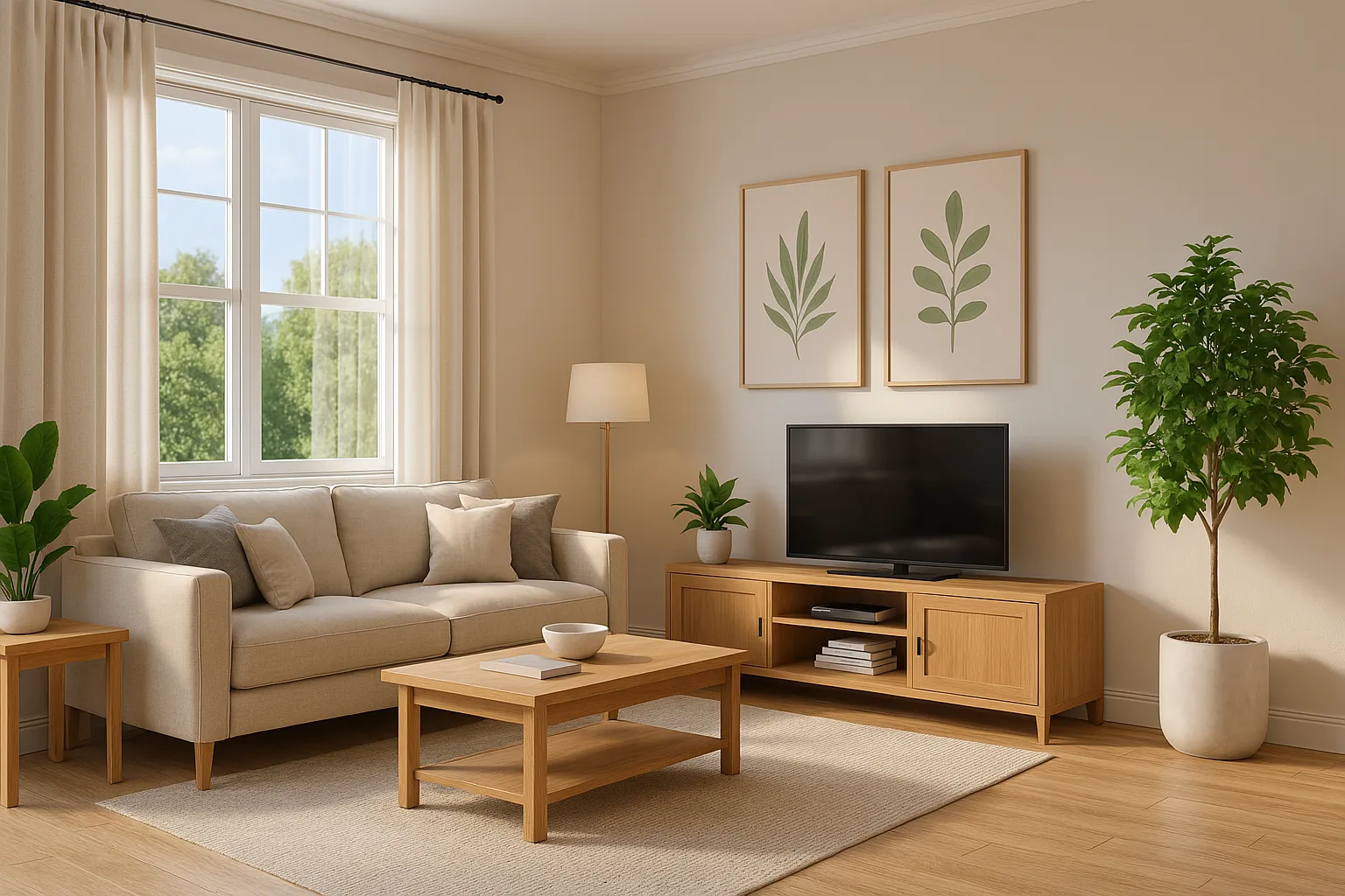 3D rendering of house plans interior living room